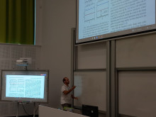 speaker in the lecture hall