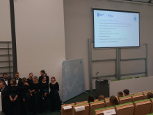 The University of Gdańsk Academic Choir in the auditorium