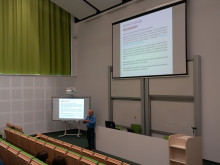 prof. Iserles presenting at the lecture hall