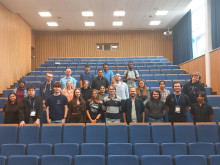 group photo at the lecture hall